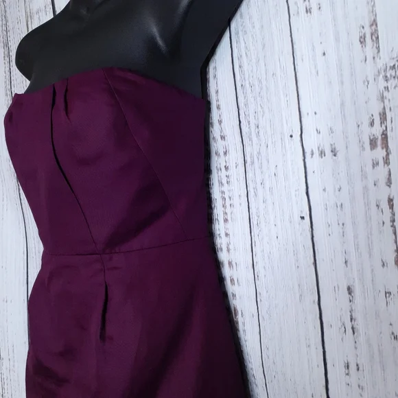 J.Crew Erica  strapless pleated mini cocktail dress w/ pockets in spiced wine - Picture 5 of 14